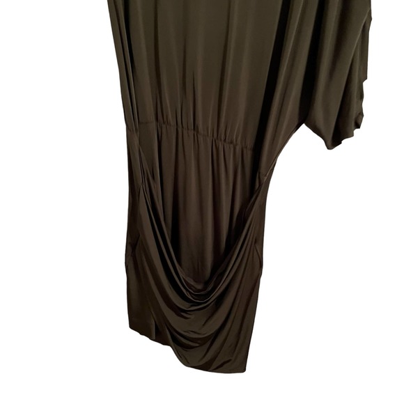 LIU •JO Short Military Green Wrap Short Dress Cut Out Women Sz 46 / XL NEW $200 - Picture 3 of 8